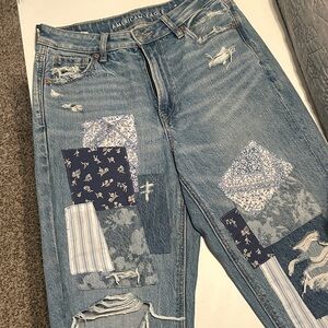 American Eagle Blue Mom Straight Jeans